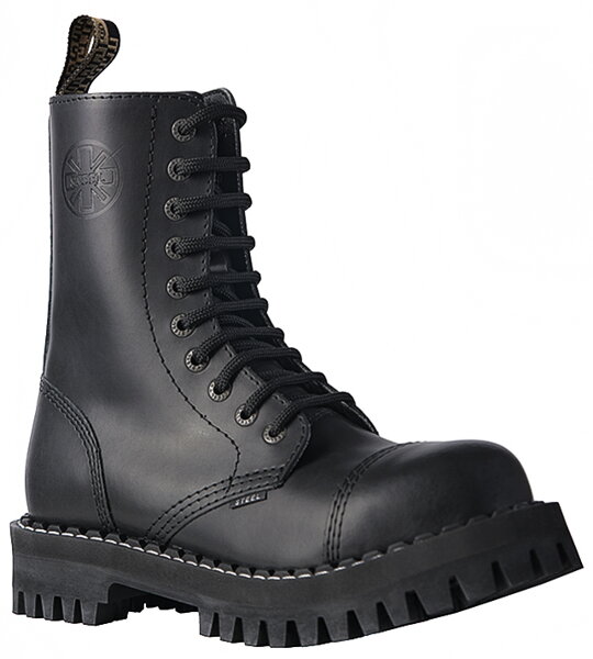 Steel Stiefel 10 Loch Schwarz Monster